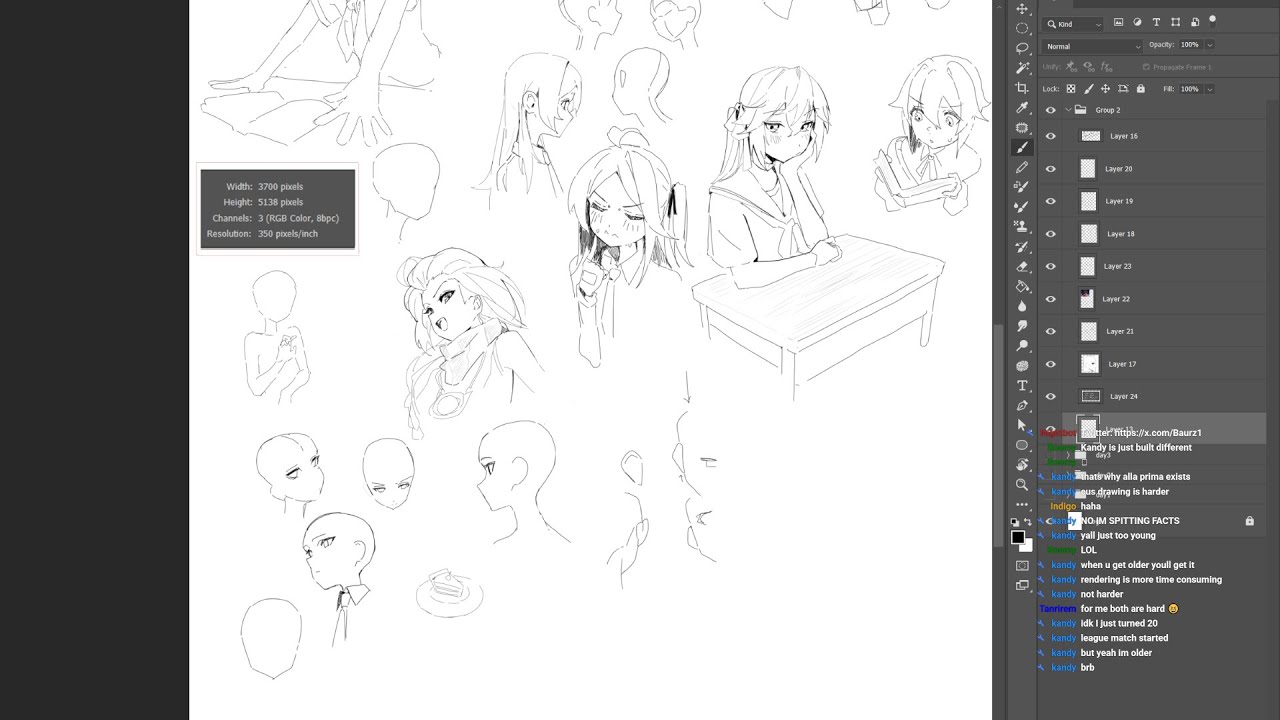 Drawing practice stream – Faces & head study (10.09.2025)