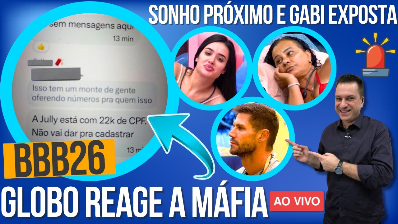 🚨BBB26: POLÊMICA! GLOBO REAGE! MÁFIA DOS CPFS, SONHO DE JORDANA, BRENO NÃO DISTANTE, GABI EXPOSTA!