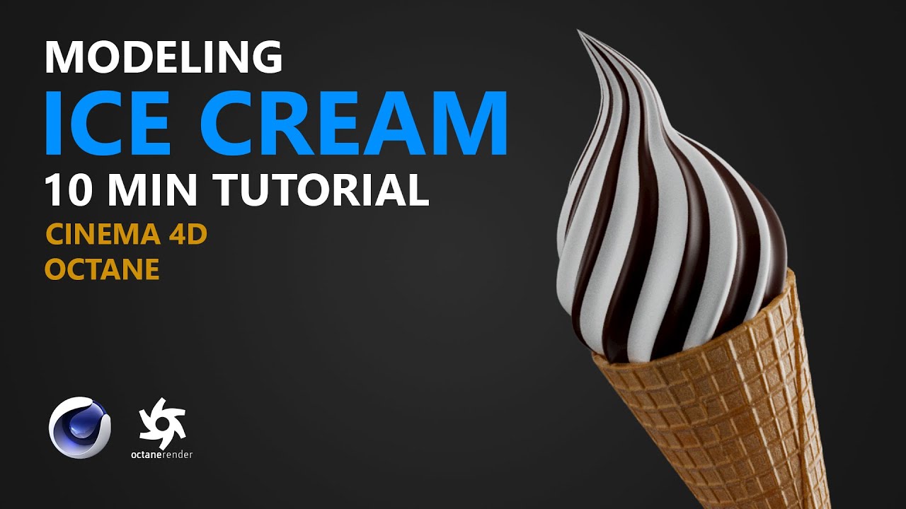 Cinema 4D Tutorial  - Create a Ice Cream Cone in 10 Min