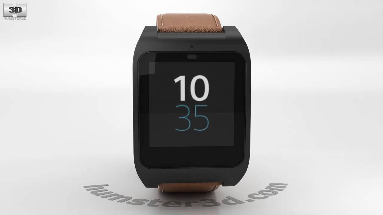 Sony SmartWatch 3 SWR50 Leather Brown 3D model by 3DModels.org