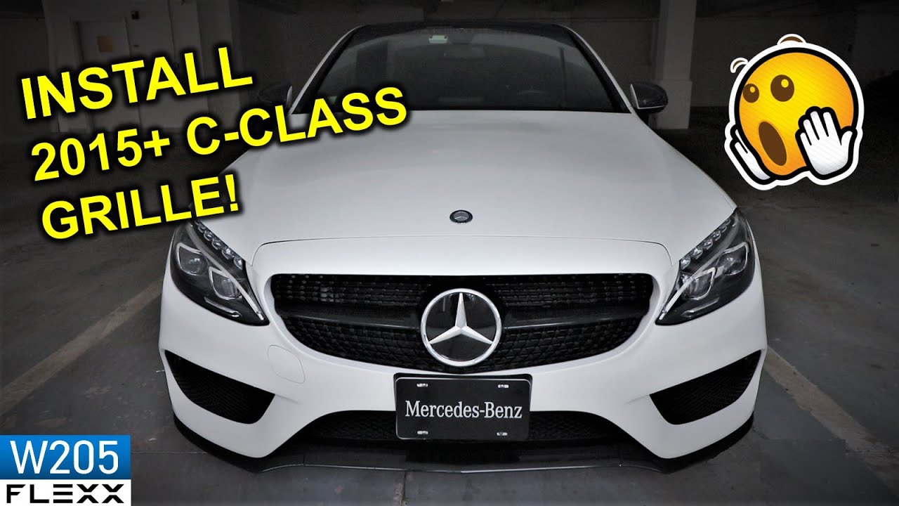 КАК УСТАНОВИТЬ АЛМАЗНУЮ РЕШЕТКУ РАДИАТОРА Mercedes C-Class W205 2015+
