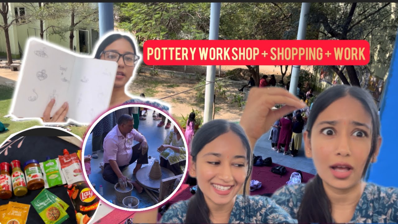Pottery workshop +work   productive day #shorts #explore 