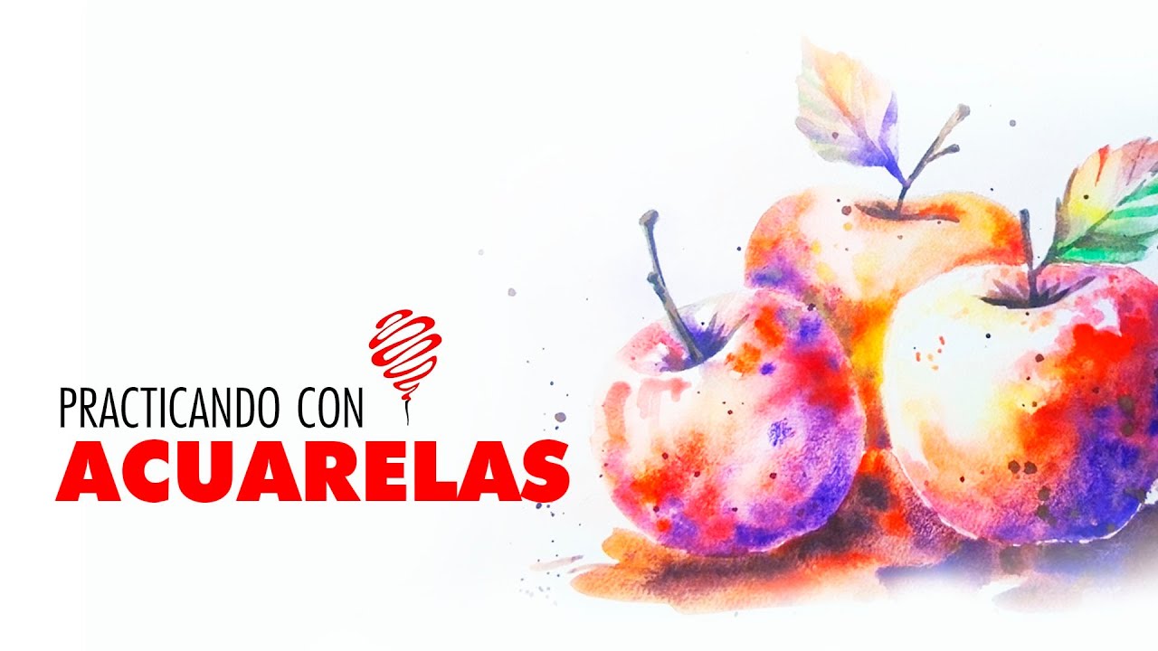 Manzanas con acuarela