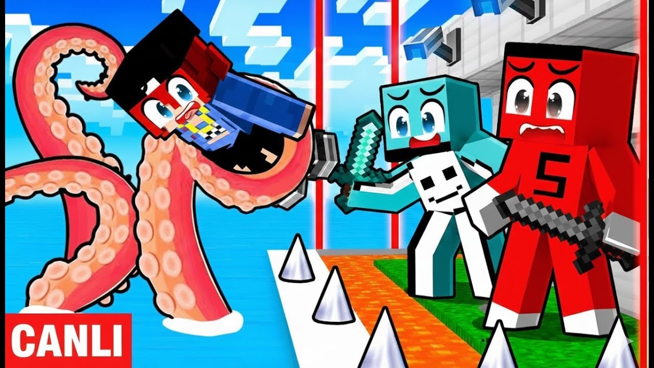 [ CANLI YAYIN ] DEV AHTAPOT vs EN GÜVENLİ EV !! - Minecraft