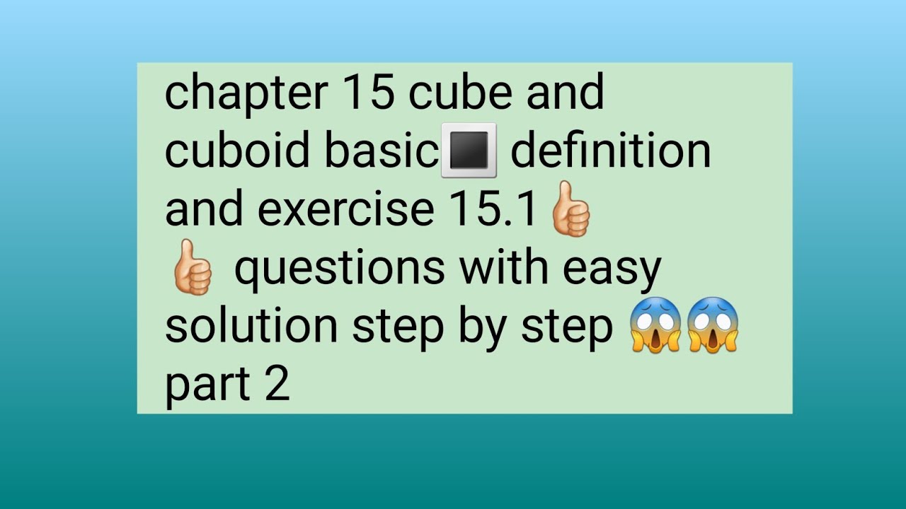 EXERCISE 15.1 part 2 