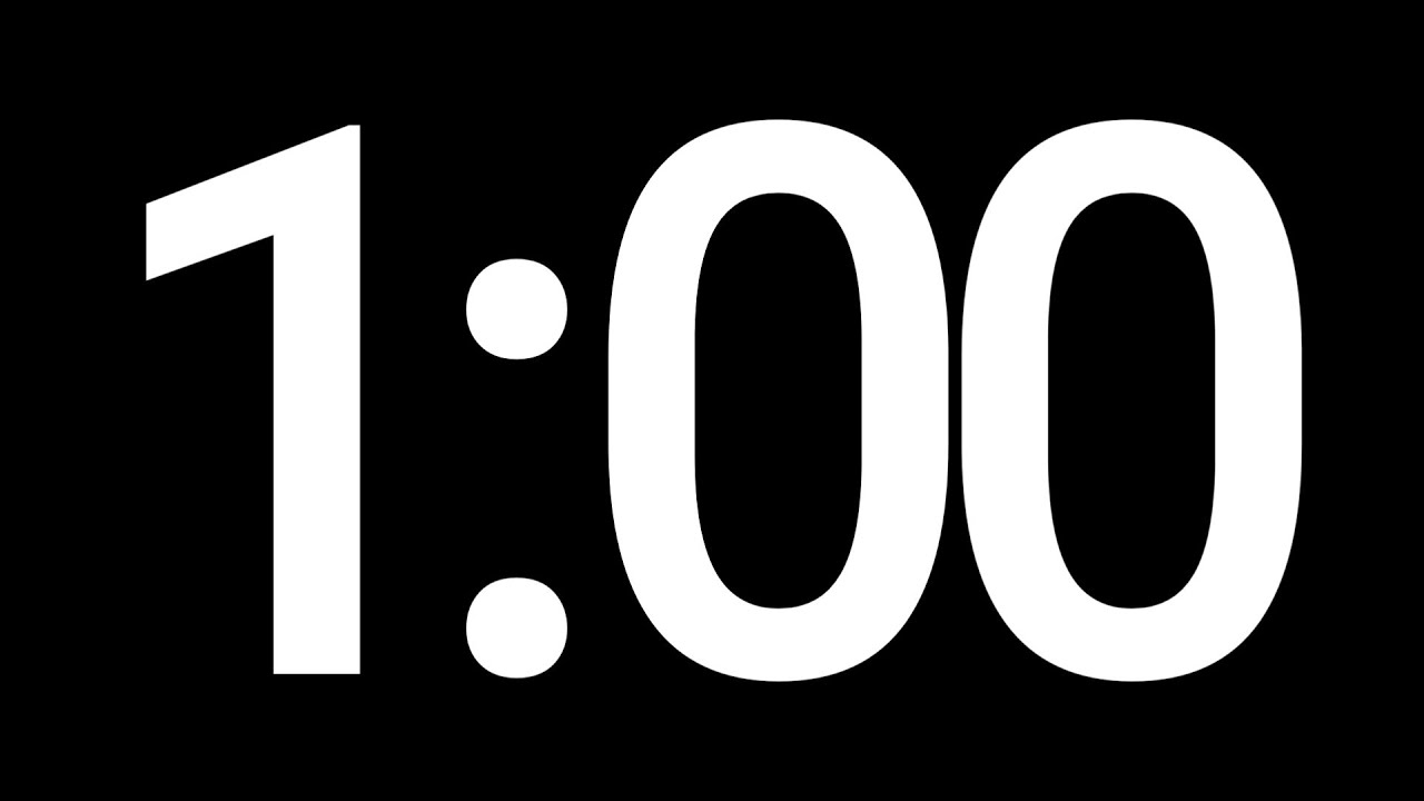 1 Minute Countdown 4K Giant Clock clean - Đồng hồ đếm ngược 1 ph&uacute;t