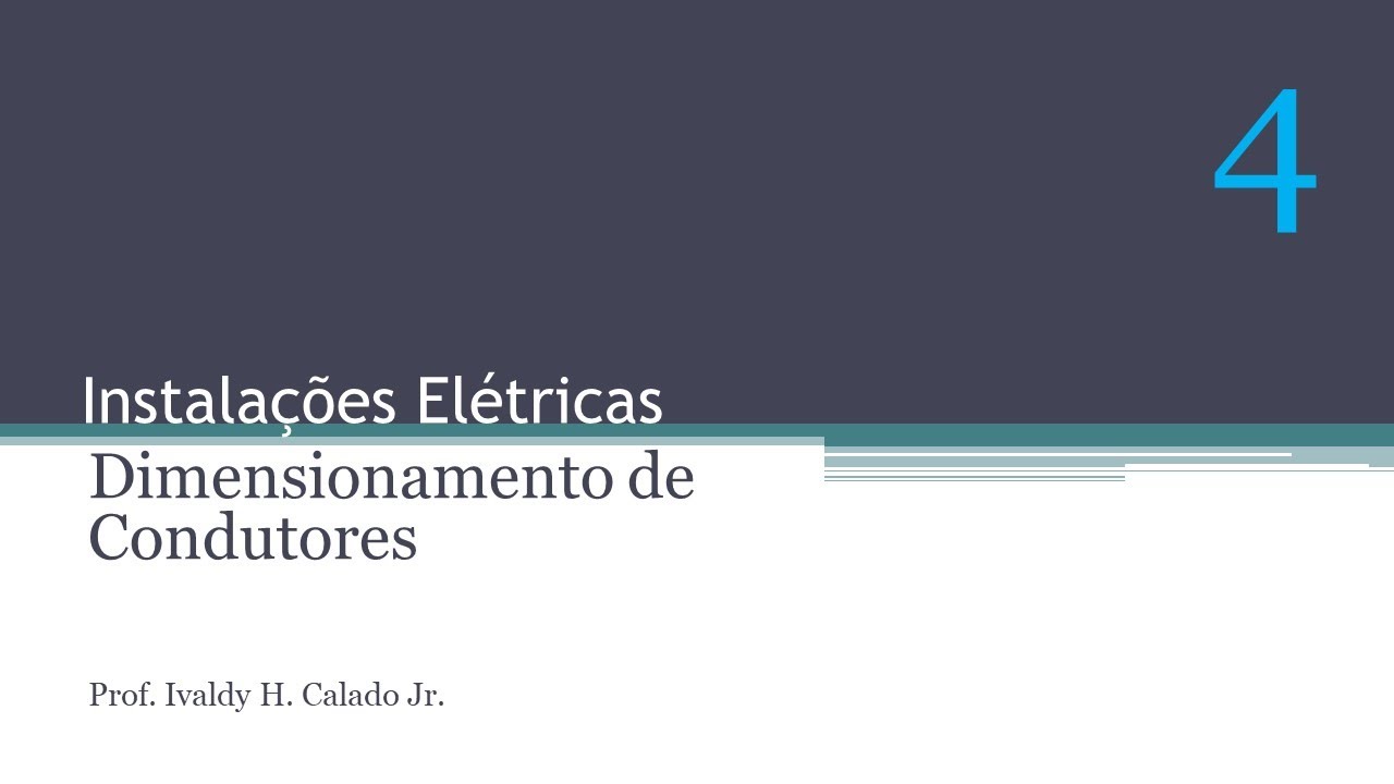 Instala&ccedil;&otilde;es El&eacute;tricas - C&aacute;lculo de Condutores