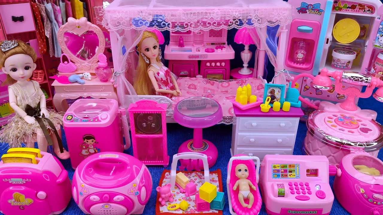 15 Minutes Satisfying with Unboxing Barbie Princess House & Bedroom Collection Toys Review | ASMR