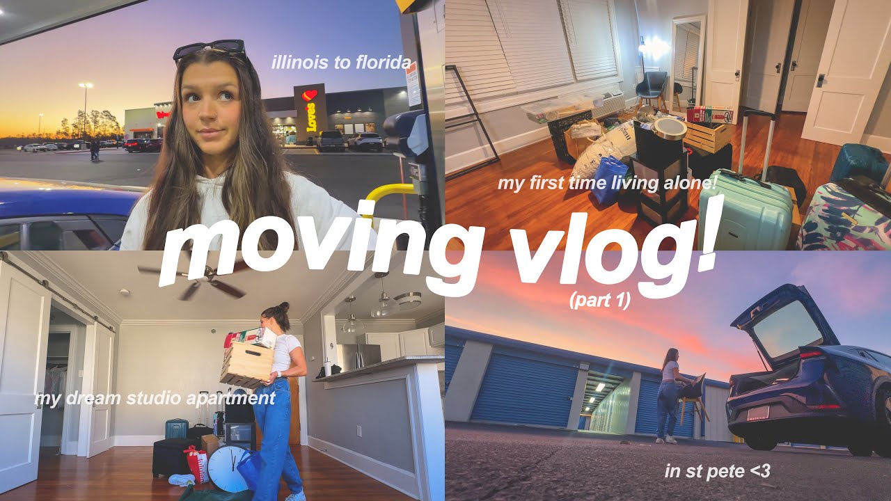 moving into my DREAM studio apartment in st pete, fl 🥹 travel, unpacking, & empty apartment tour!