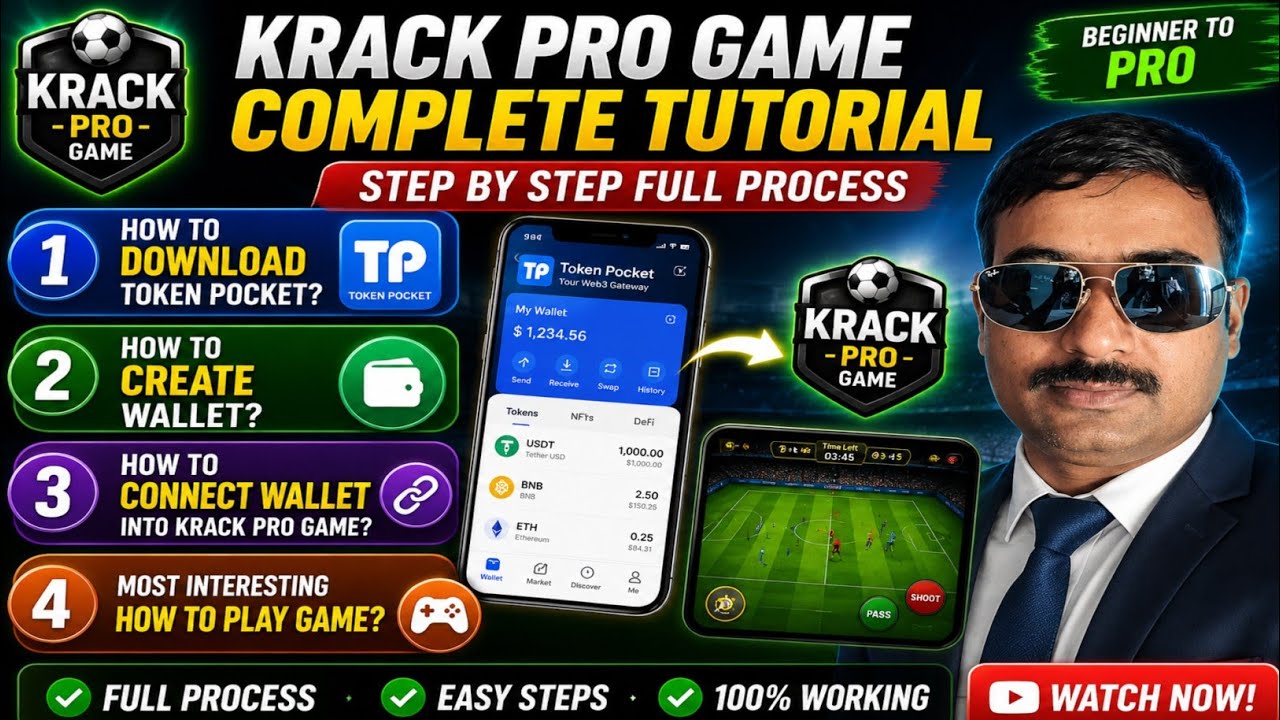 KRACK Pro Game Complete Setup ✅ Wallet Create + Connect + Gameplay | Full Process in Hindi⁸...