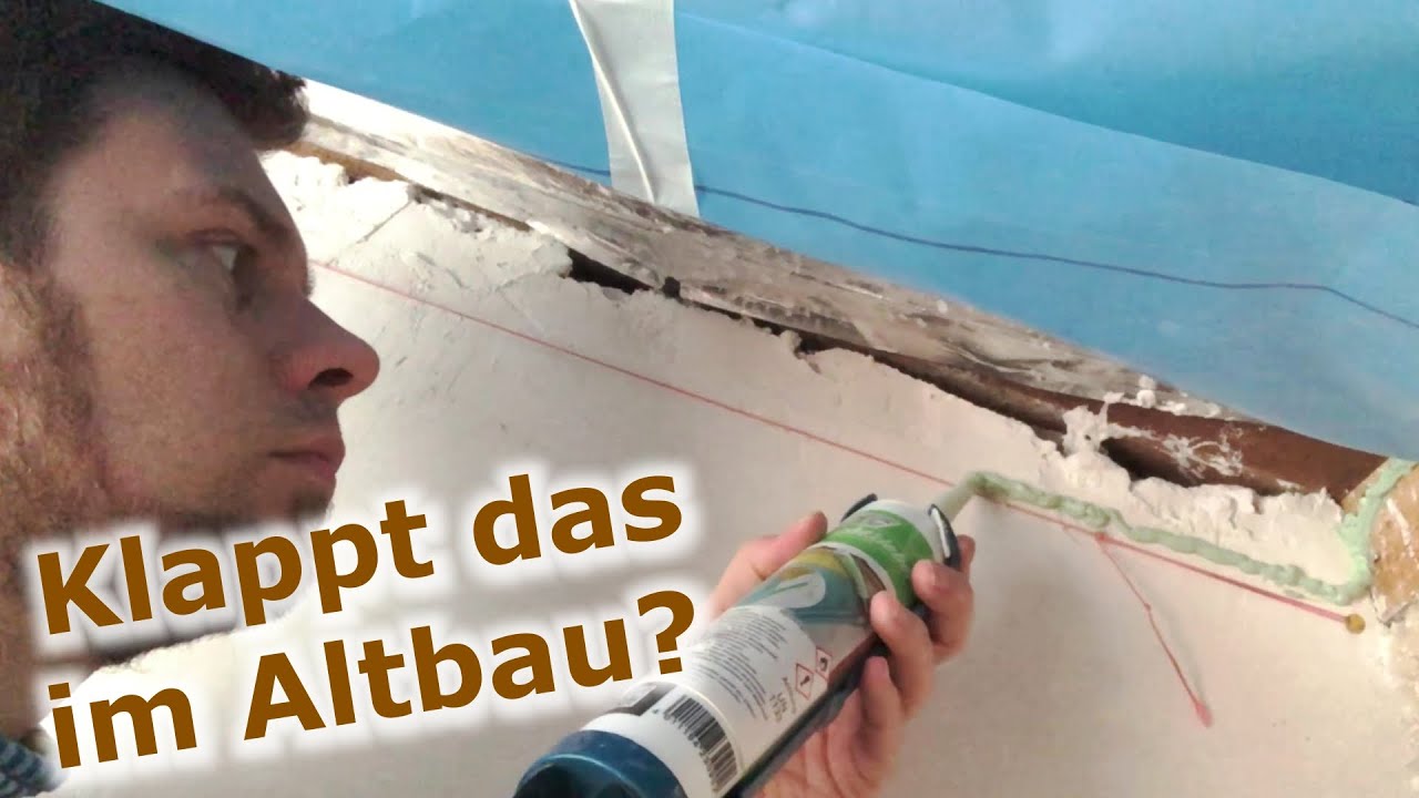 Dampfsperre anbringen am Dachboden: Ankleben mit Dichtkleber und Klebeband 🧱 Sanierungs-Tutorial