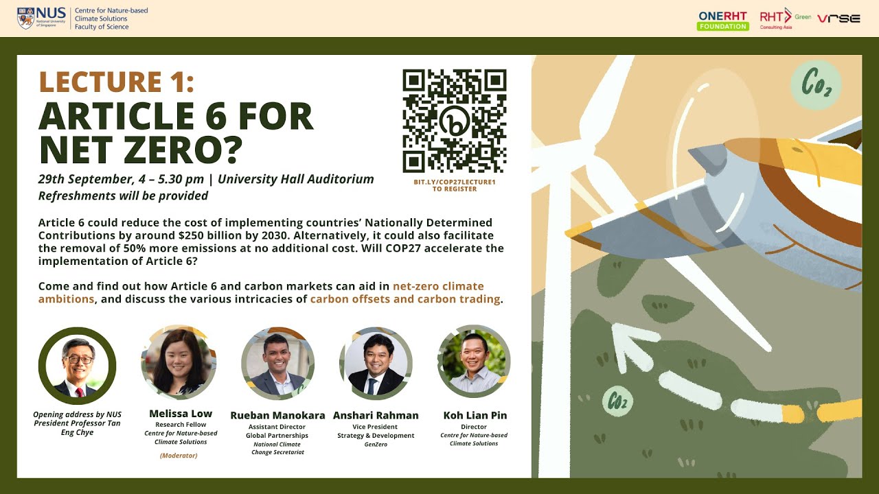 [NUS Lecture Series on COP27] Article 6 for Net Zero?