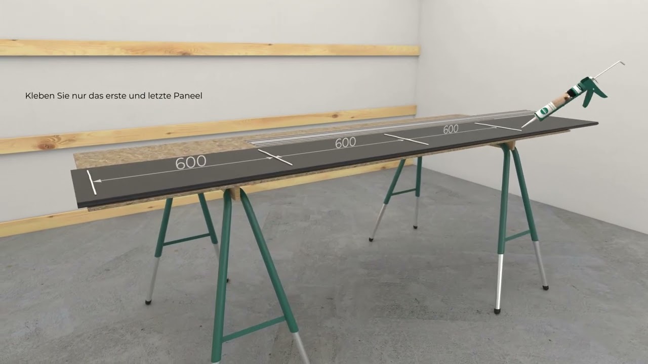 Montage von I-Wood Denmark® UniPanel® 580 × 278 mm – Schritt-für-Schritt