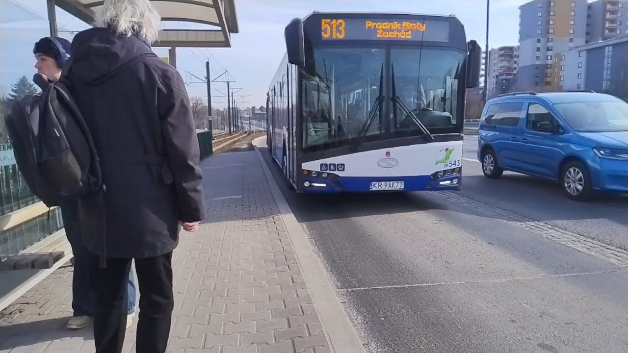 Autobusy Krak&oacute;w | Linia 513 | Przejazd od Wlotowa do Jubilat | 21.02.2025