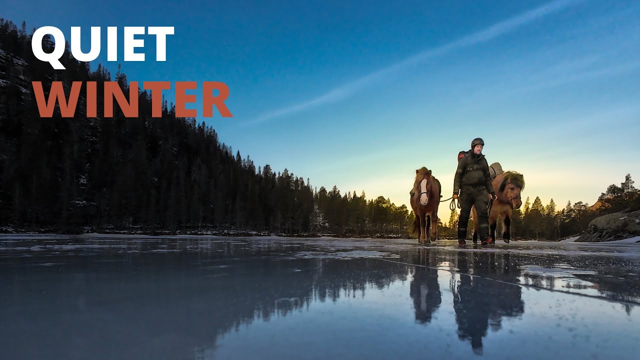 A Quiet Winter Ride | Horses, Fire & Stillness by a Frozen Forest Lake
