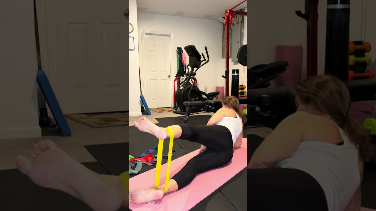 Full body band workout on the mat.  