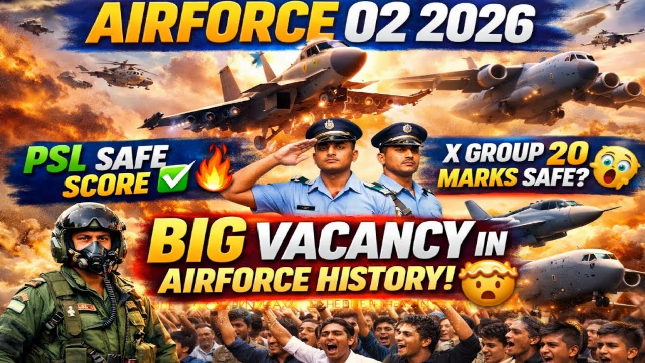 Airforce 02/2026 PSL Safe Score🔥| Big Vacancy😱🔥| X Group 20 Marks Safe?✅