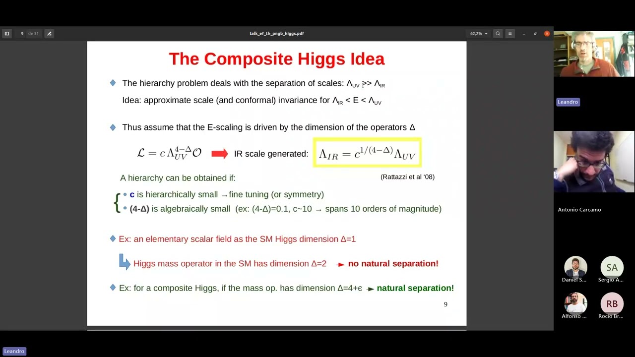 Effective description of a composite Higgs (Pr. Leandro Da Rold)