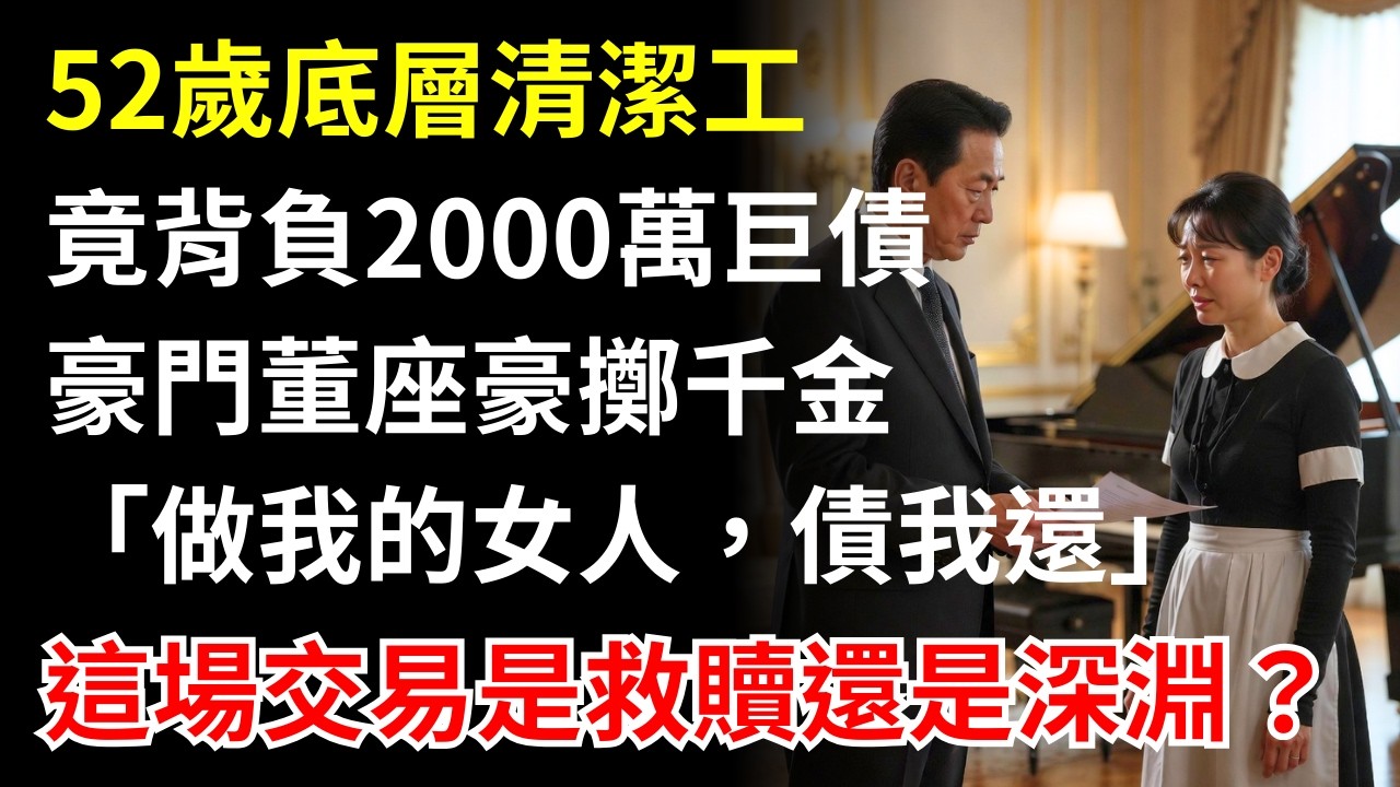清潔工換了身份？財閥董事長：我用2000萬買妳餘生！｜52歲幫傭逆襲，從還債交易到真愛救贖