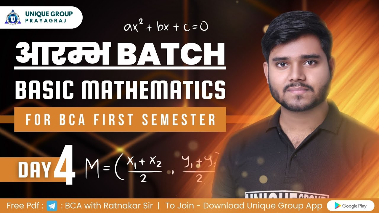 #bca | Basic Mathematics |Day-4 | bca mathes in hindi | for all semester #BCA New Batch(आरम्भ Batch)