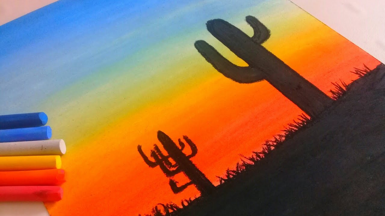 Como Dibujar Atardecer Con Cactus Tumblr / Mary Suárez