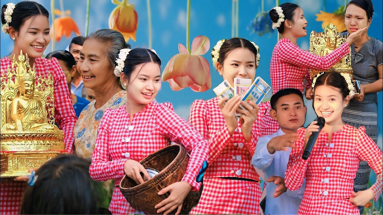 မွေးနေ့အလှူ ရွာ(၅) ရွာဗျိုးကျွေး မဲလိပ်တွေလဲဖောက်ပေး ကြည်နှူးစရာအလှူ