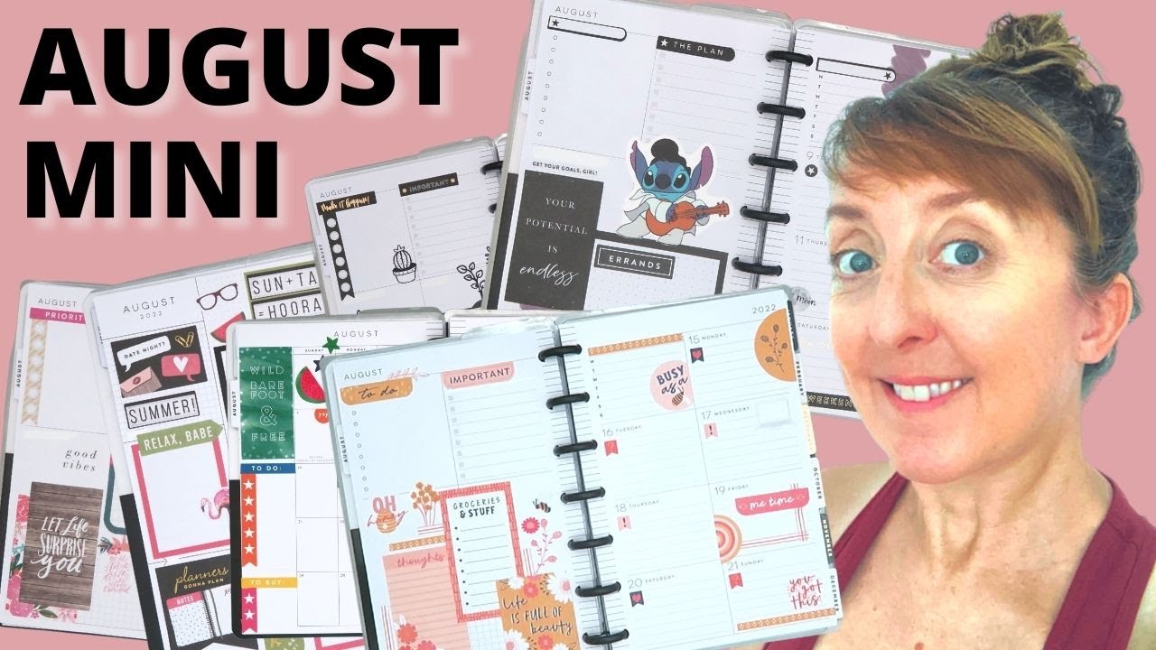 Mini Dashboard Layout August Spreads Plan With Me - Happy Planner, Agenda 52 & More