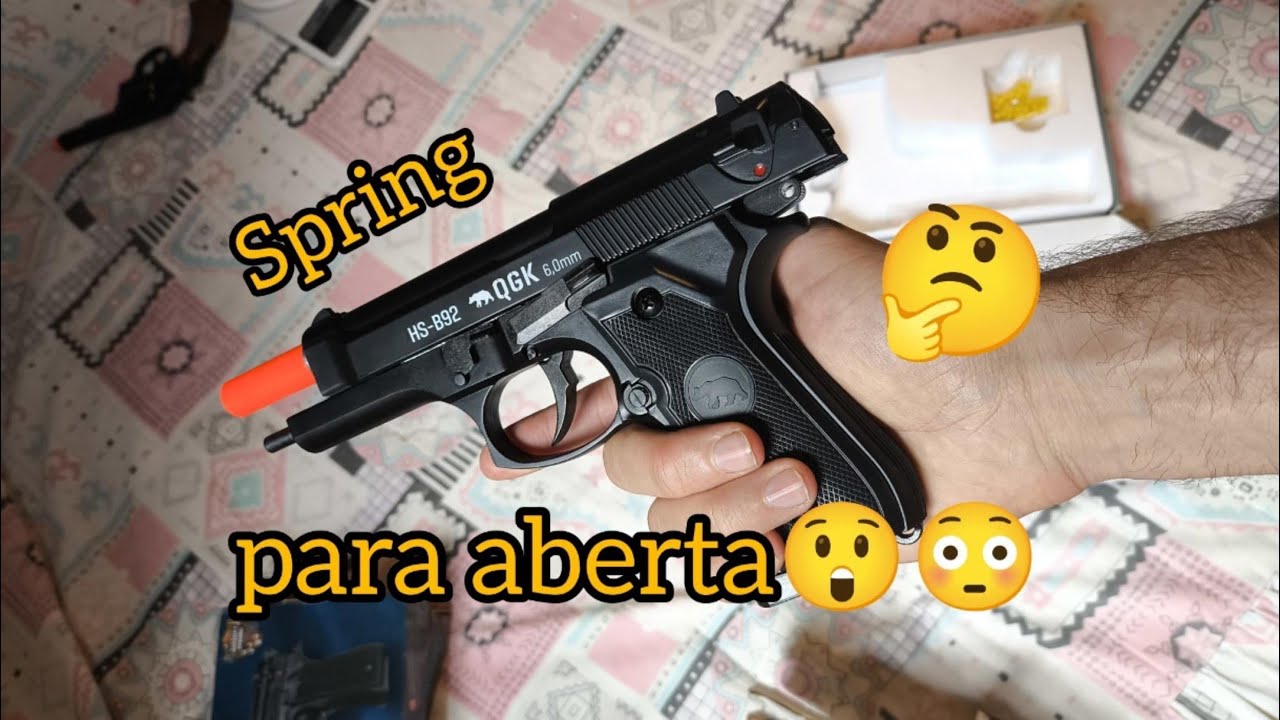 review completo Pistola De Airsoft Spring Hs-b92 Qgk
