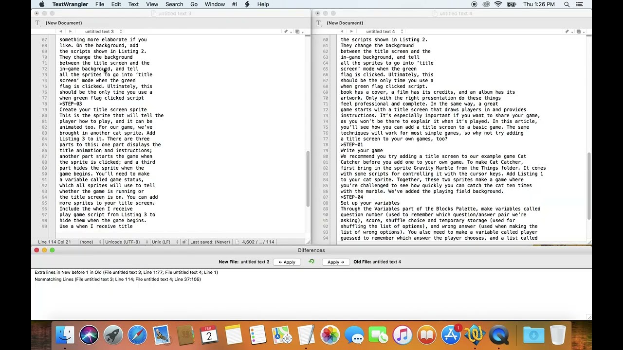 Quick and Easy way to compare text for differences and resolve differences