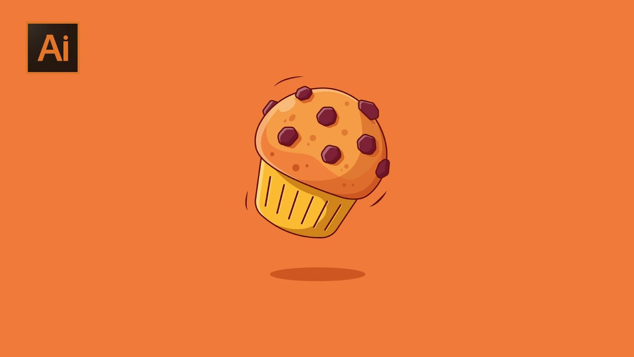 Adobe Illustrator - Cup Cake vector art Flat design in adobe illustrator