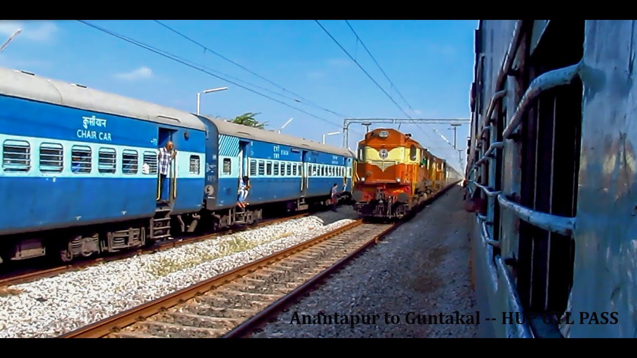 Anantapur to Guntakal high speed action, crossings & overtake : Indian Railways