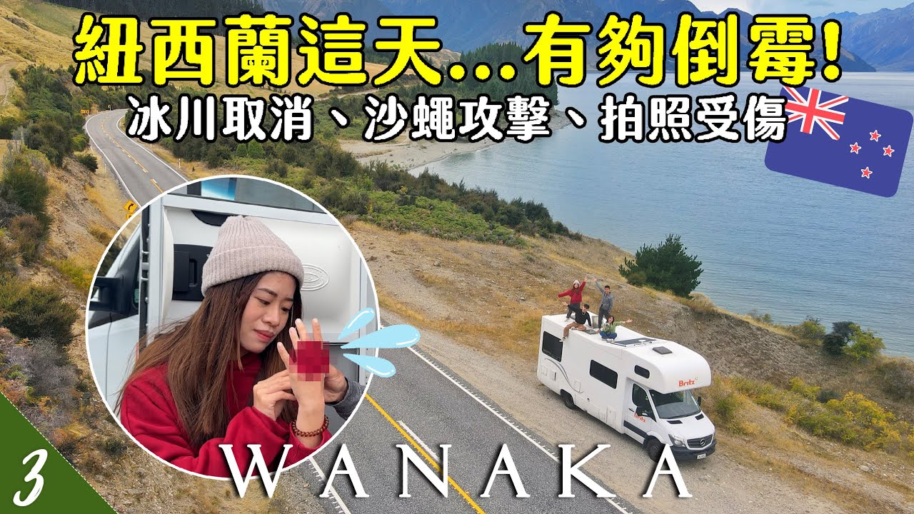 【🇳🇿紐西蘭露營車EP3】超倒霉🥺小心紐西蘭最惡毒的沙蠅！FOX冰川取消了怎麼辦？拍個照也能受傷... | Wanaka瓦納卡 | Cromwell | Arrowtown | Hoiching愷晴