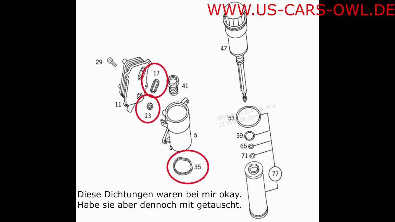 Ölundichtigkeit am M112 Motor - Ölkühlerdichtungen etc