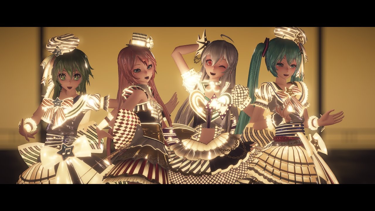 [MMD] Tda Haku Luka Miku Gumi - We wish you a merry Christmas AIKATSU Ver. [UW1440p60fps]