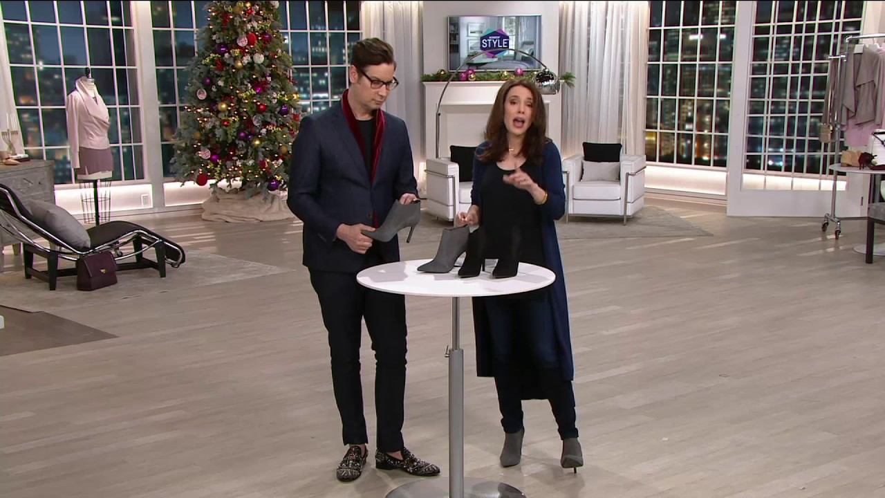 H by Halston Suede Pointed-toe High Heel Ankle Boots - Regina on QVC