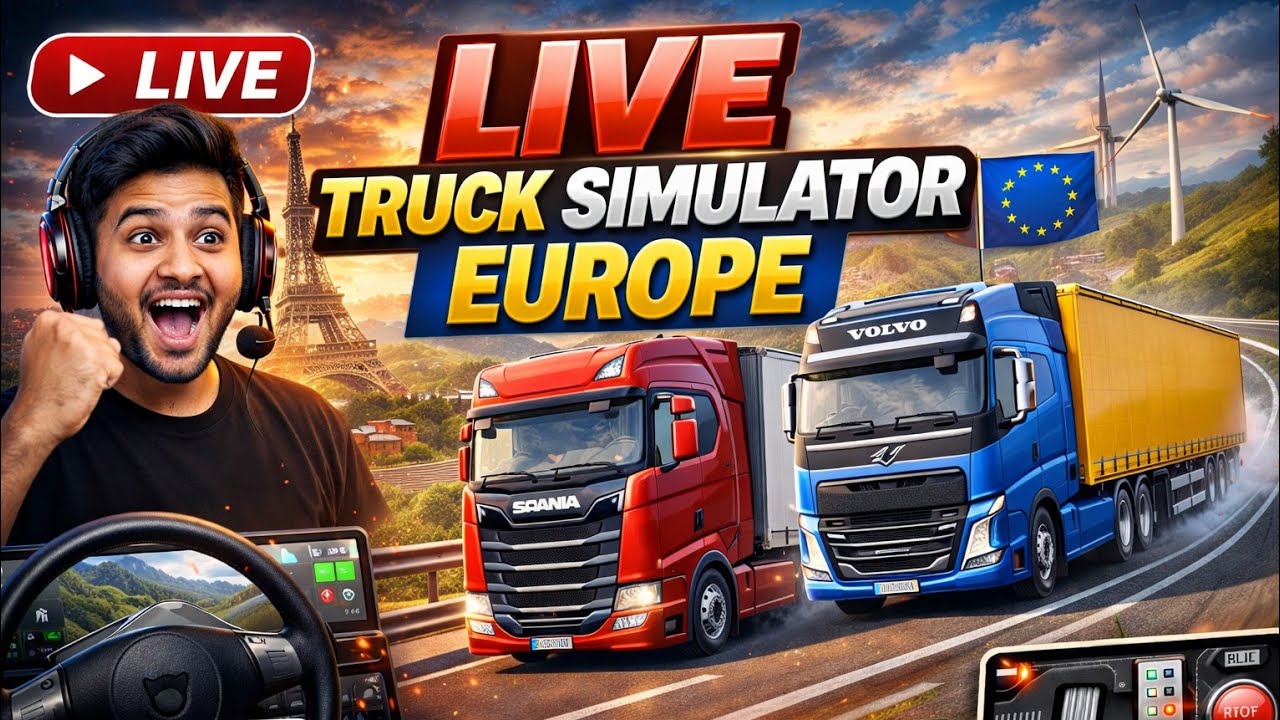 Truck Simulator Europe लाइव है! प्लिज स्पोर्ट करे।#viral #minivalog #live #live valog #nice vlog #🙏🥰