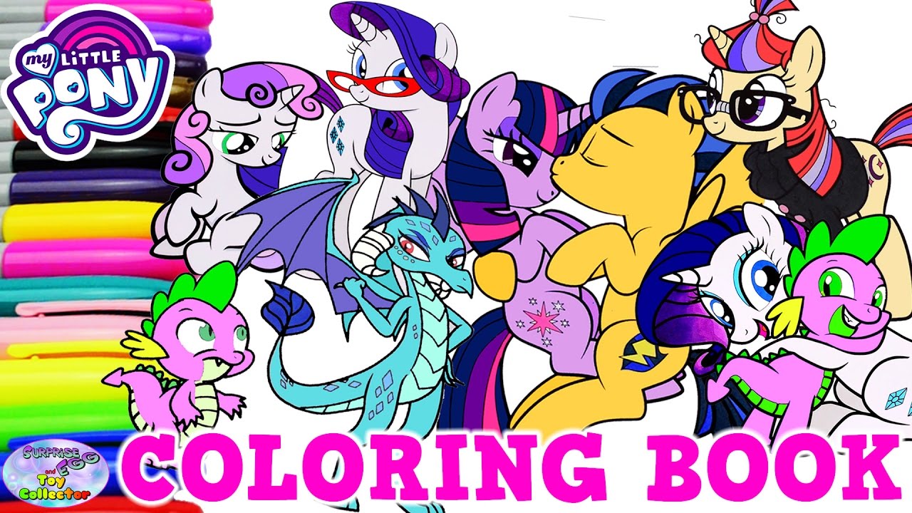 My Little Pony Coloring Book Twilight Sparkle Rarity Compilation Surprise Egg and Toy Collector SETC