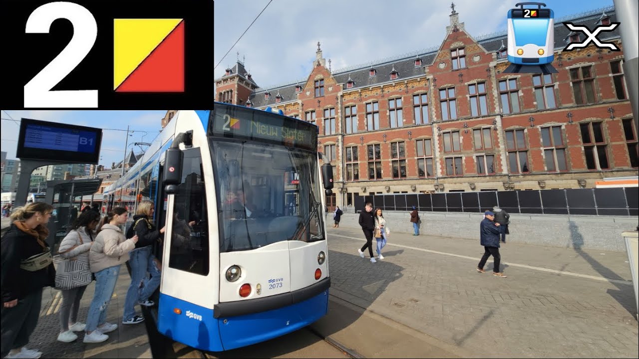 🚊 GVB Amsterdam Tramlijn 2 Cabinerit Nieuw Sloten - Centraal Station via Willemsparkweg | Cab Ride