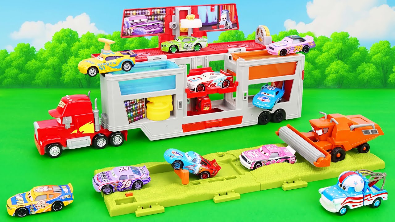 Disney Pixar Cars Unboxing Review | Lightning McQueen | Mattel Disney Pixar Cars Glow Racers Playset