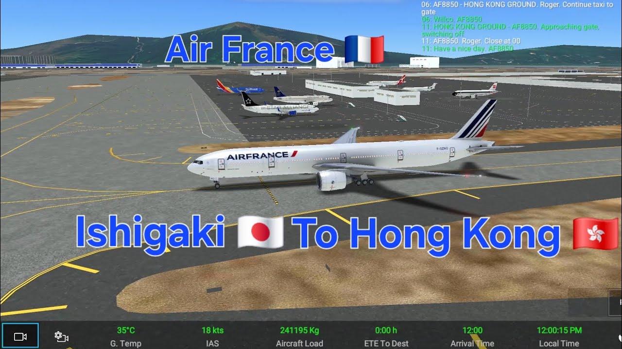 (法航高密度77W😳) RFS 法航 Boeing 777-300ER : 石垣島🇯🇵 往 香港國際機場🇭🇰 之 完整飛行片段