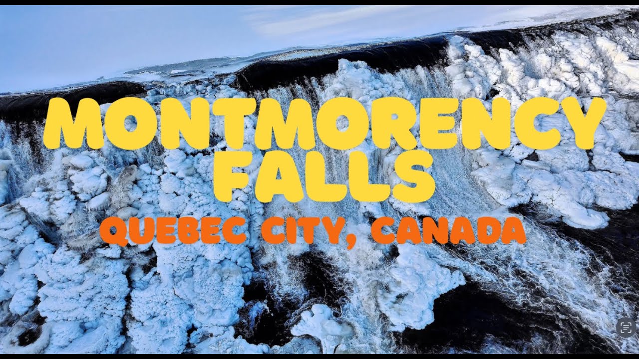 Visiting the partially frozen Montmorency Falls in Quebec City, Canada in winter!