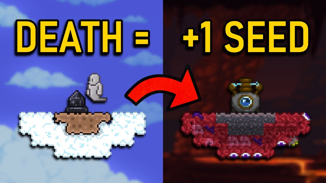 Hardcore Skyblock, But if I Die I Add a Seed | Terraria 1.4.5