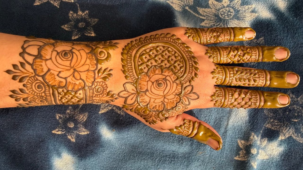 Elegant Back Hand Floral Henna Design | Intricate Mehndi Art | Wedding Henna Design 🤍|Full Tutorial