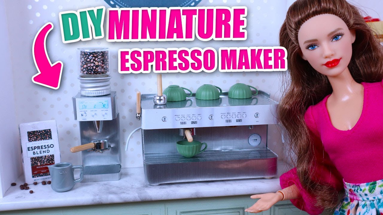 DIY Make your own Miniature ESPRESSO MAKER & COFFEE GRINDER for your Dollhouse Step by Step