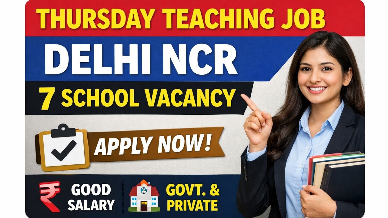 Thursday School Job 📚 Latest Teaching Job for freshers & Experience Teacher 📚