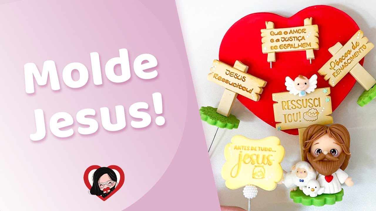 Como fazer: Molde Jesus! #passoapasso #aplique #biscuit #pascoa #plaquinha #lembrancinha #clay #diy