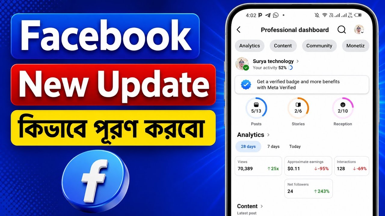 Facebook New Update 2026 | Professional Dashboard Setup: How to Complete Posts & Stories?