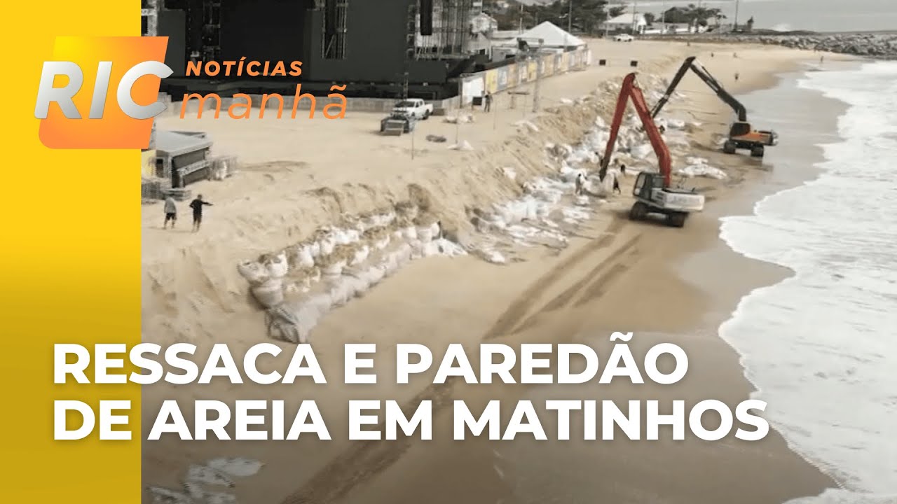 Ressaca e paredão de areia em Matinhos: trecho corresponde a 500m dos 12 Km de engorda da faixa