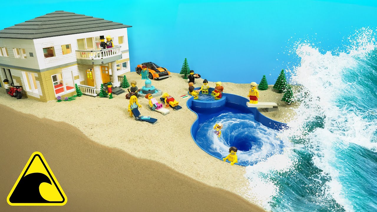 Super Rich VS Tsunami - LEGO Dam Breach Experiment
