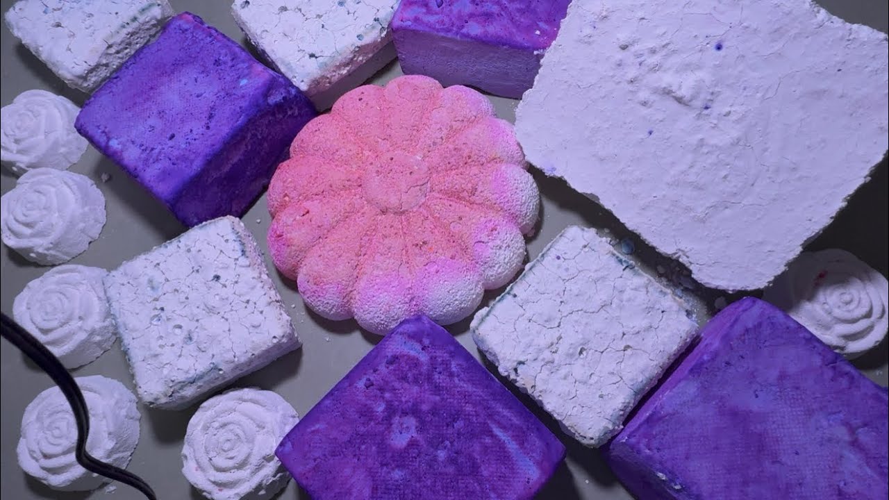 UNPOLISHED JUMBO Dyed and Reforms 💜💟 Crunchy Gym chalk | Satisfying Crush | CHALKFLIX
